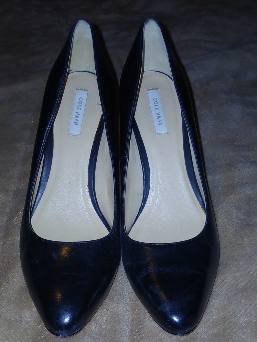 Cole Haan Classic Black Leather Pointed-Toe Heel Pumps Sz: 7